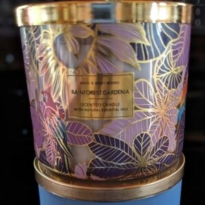 Bath & Body Works Rainforest Gardenia Candle 3 Wicks 14.5 oz Floral & Woodsy